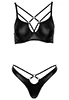 Soutien gorge et string en faux cuir mat