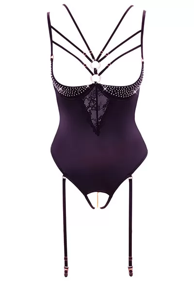 Body ouvert jarretelles amovibles