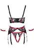 Bustier redresse seins string ouvert jarretelles fetish