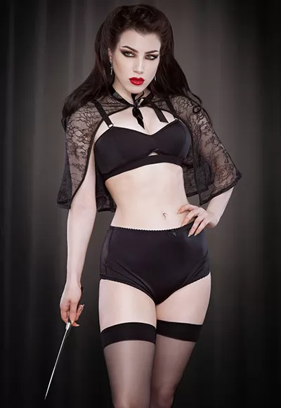 Culotte transparente au dos rétro Van Doren noir