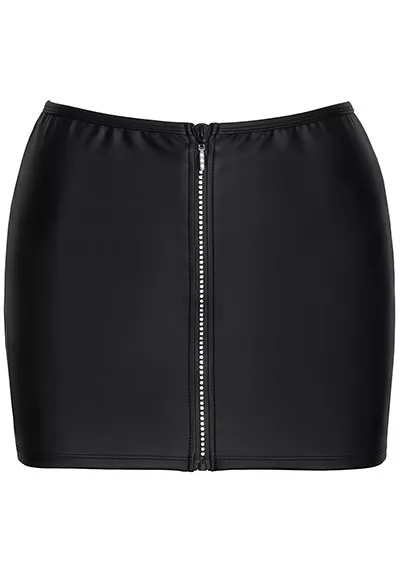 Mini jupe zip à strass