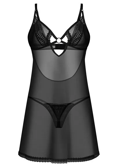 Nuisette transparente et string Alliane