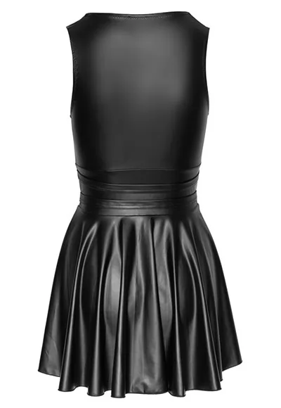 Robe évasée sexy en faux cuir