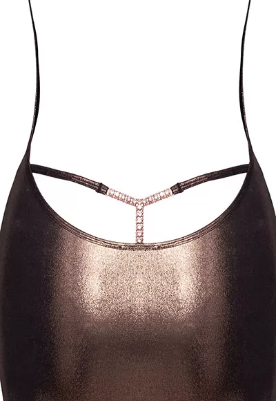 Robe sexy décolletée et string bijou