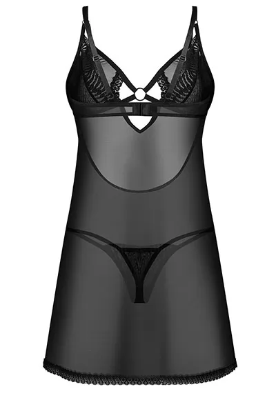 Nuisette transparente et string Alliane