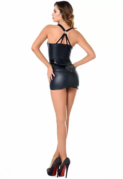 Robe et String Verity cuir simili