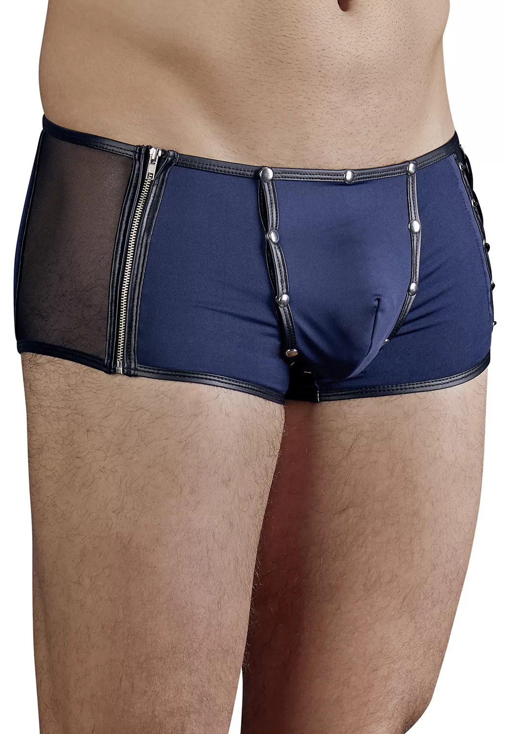 Boxer bleu à ouverture pour homme