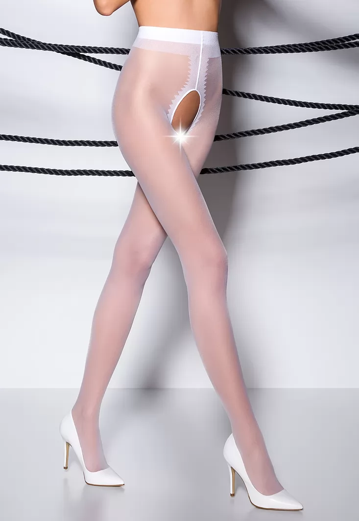 Collants ouverts 20 Den Blanc