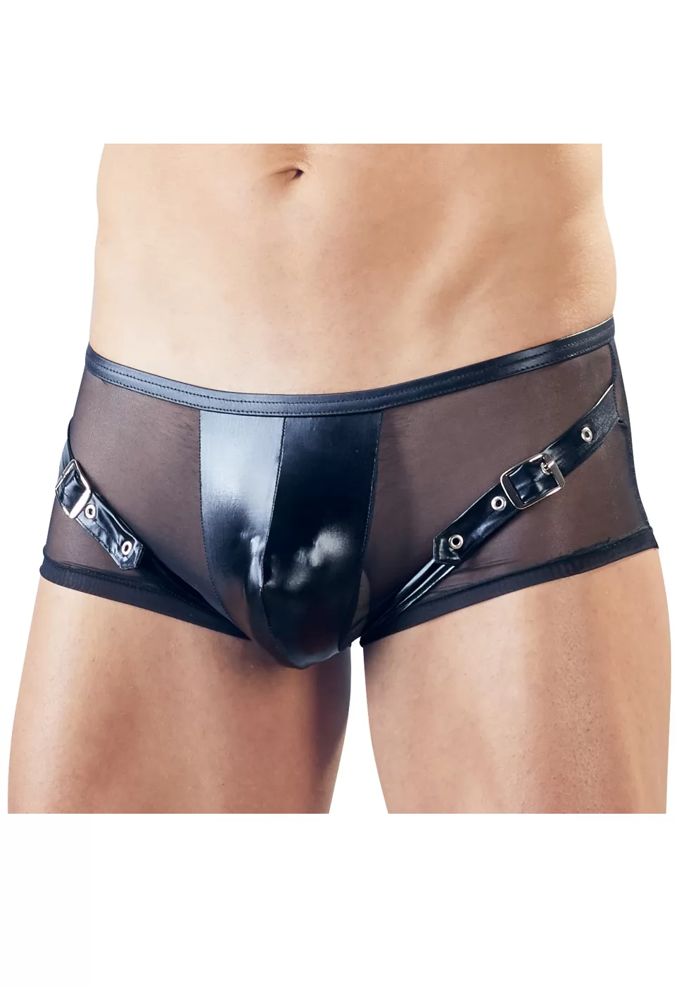 Shorty pour homme effet cuir et transparent