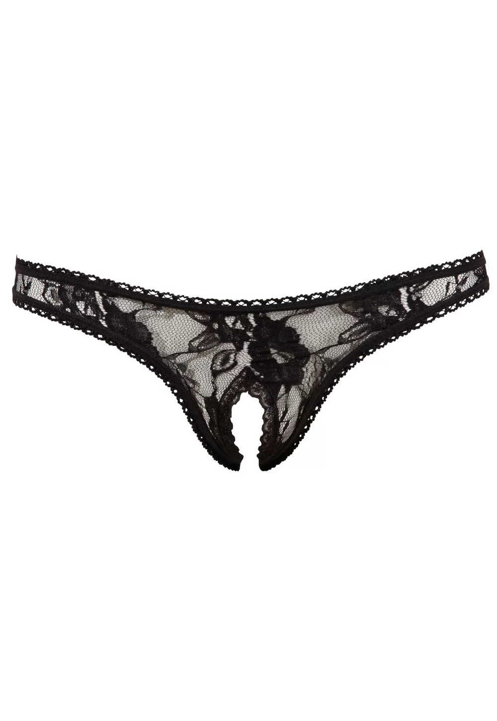 String ouvert en dentelle noire