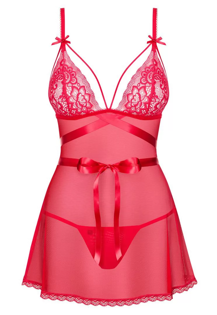 Babydoll dentelle Lovlea Rouge