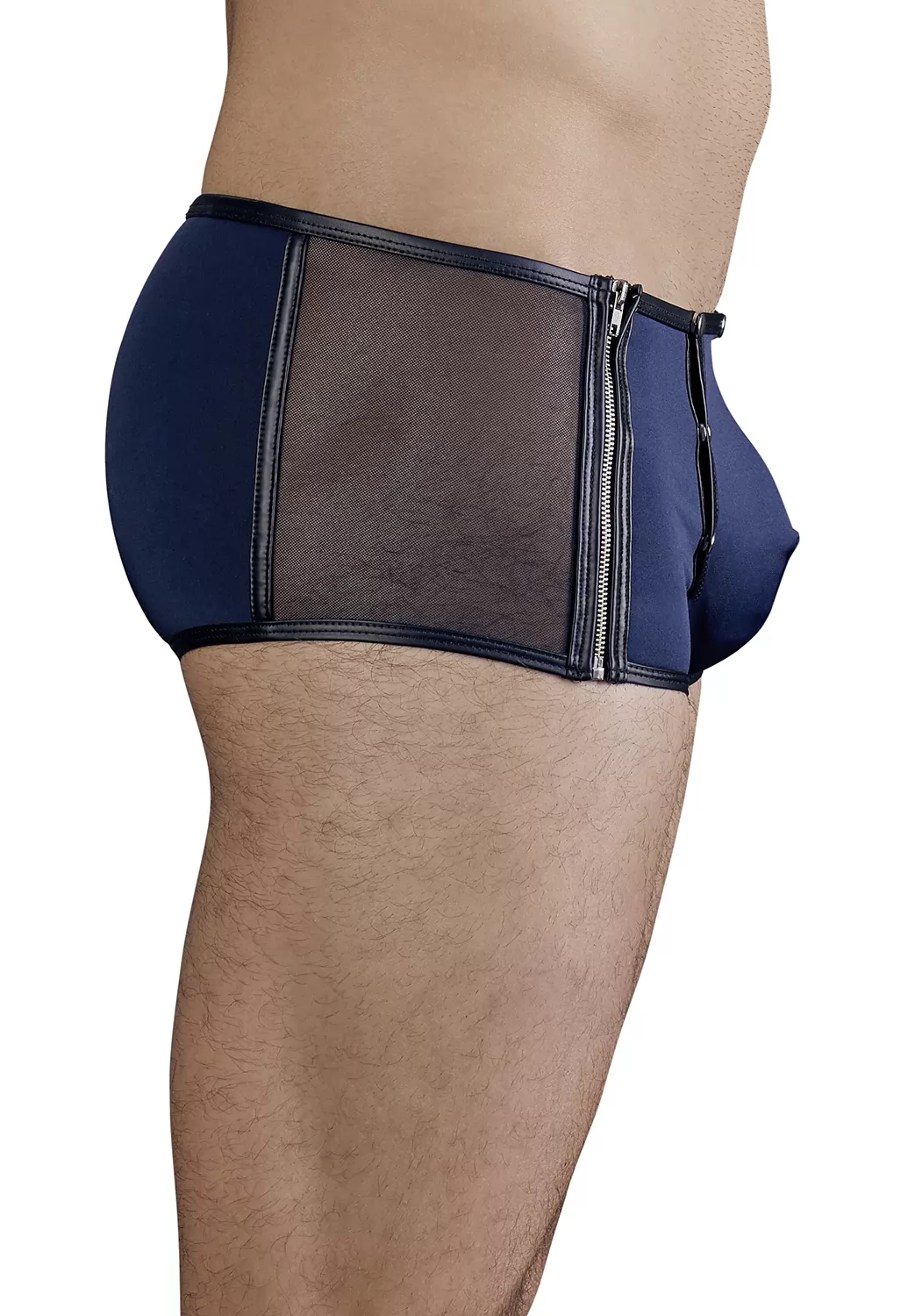 Boxer bleu à ouverture pour homme