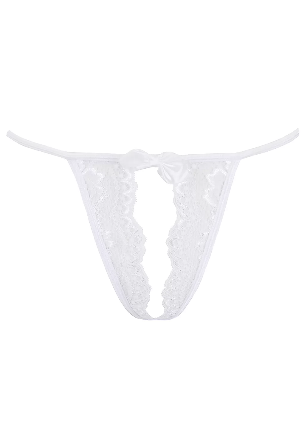 String ouvert dentelle blanche