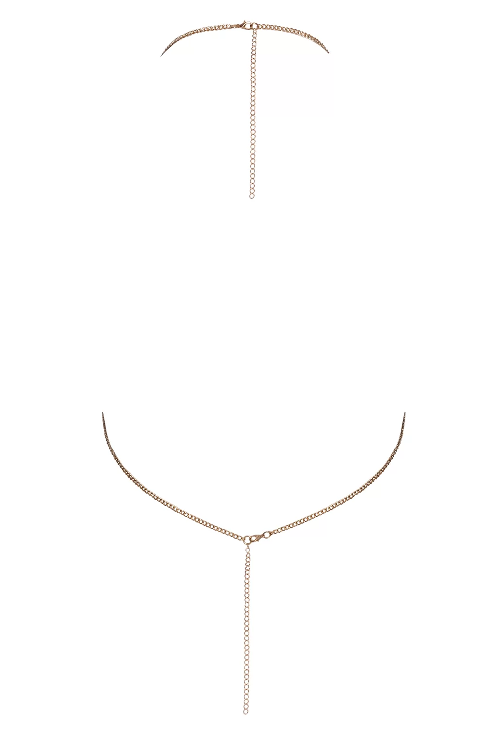 Chaine de corps dorée et strass