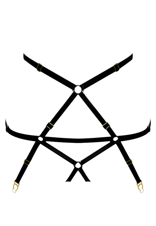 Culotte porte jarretelles Harnais Bondage Noir