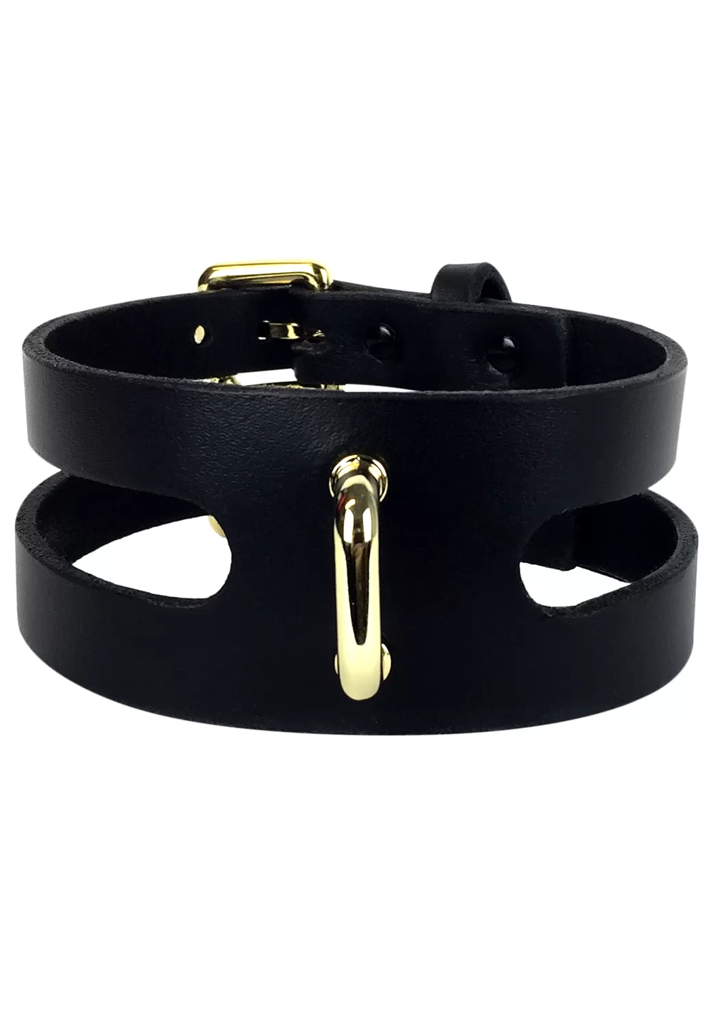 Cut out Choker Cuir Noir