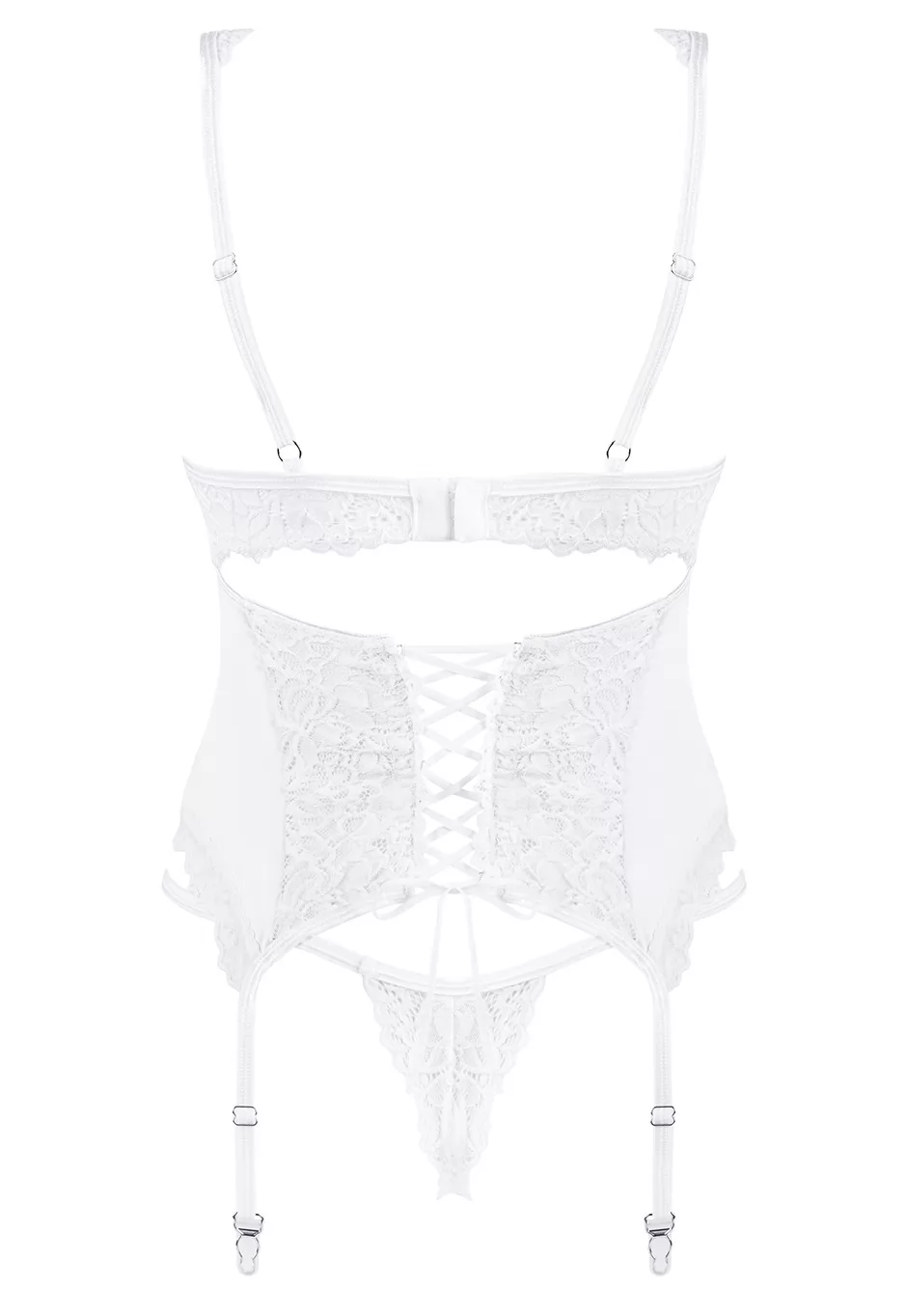 Guêpière blanche dentelle string Amor