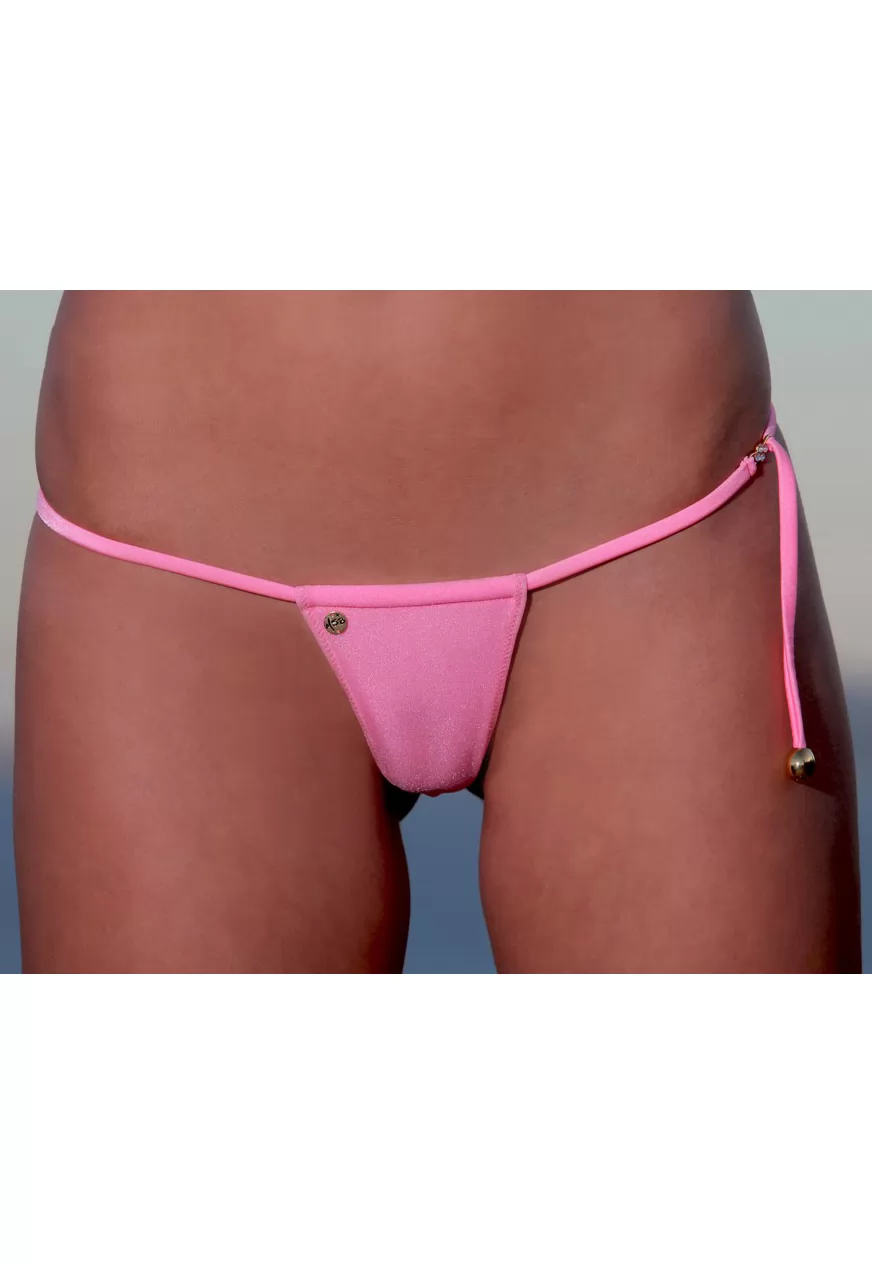 Maillot string 1 pièce rose Fidji Tulle