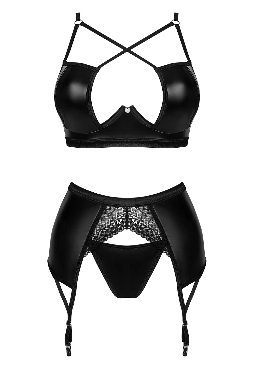 Norides Soutien gorge Jarretelles 3p faux cuir