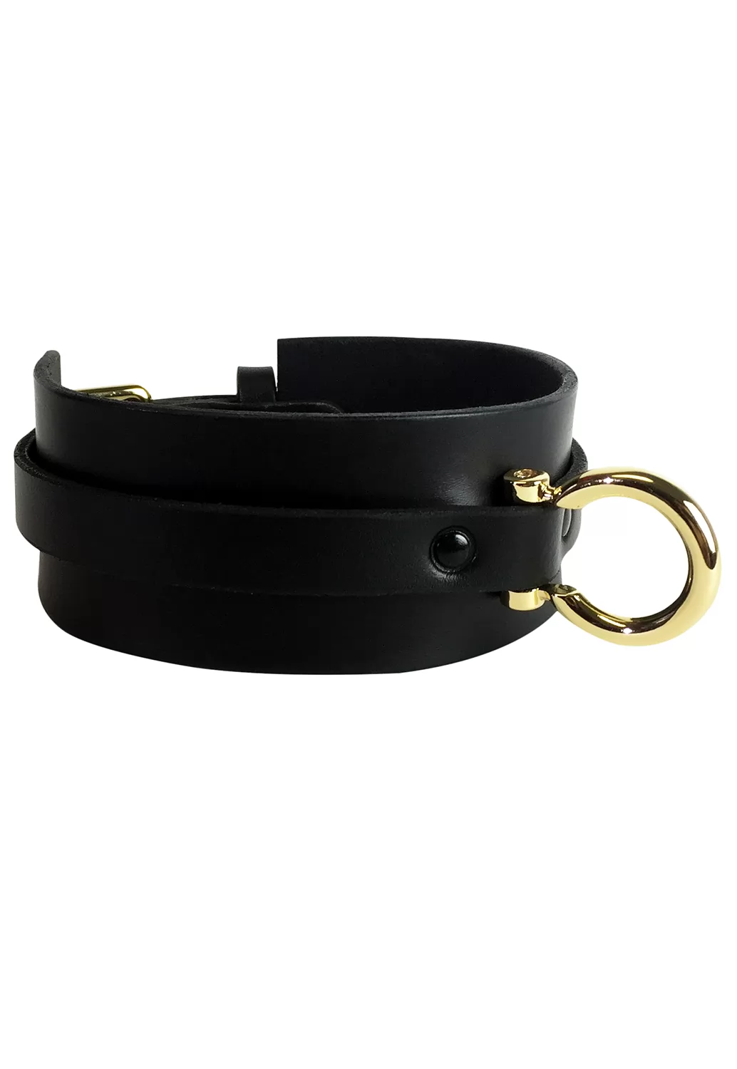 Omega wrap choker Cuir Noir