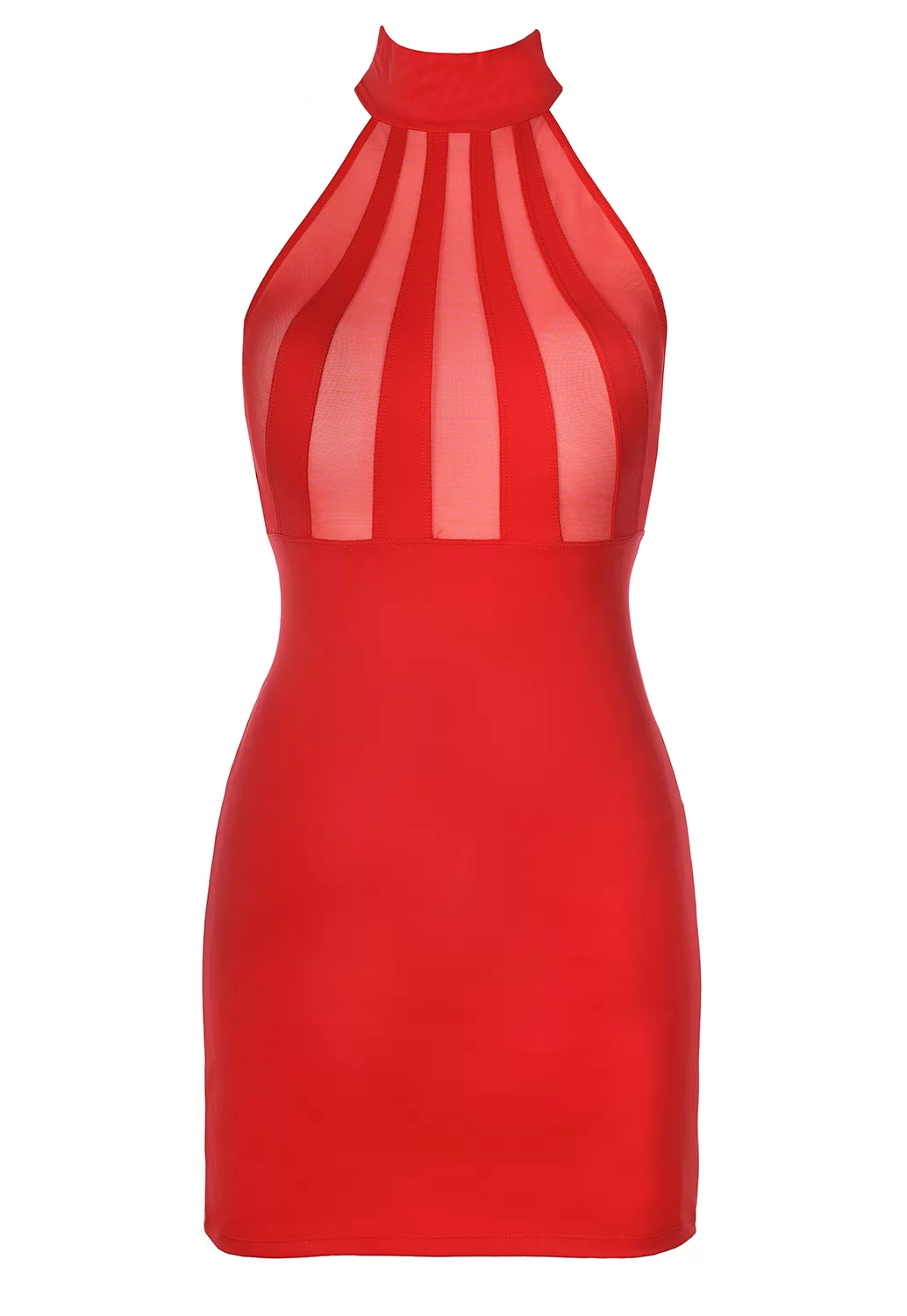 Robe sexy rouge tulle transparent