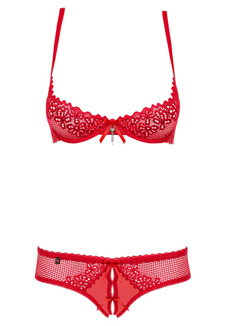 Soutien demi Tanga ouvert Alabastra Rouge Obsessive A Mes Amours