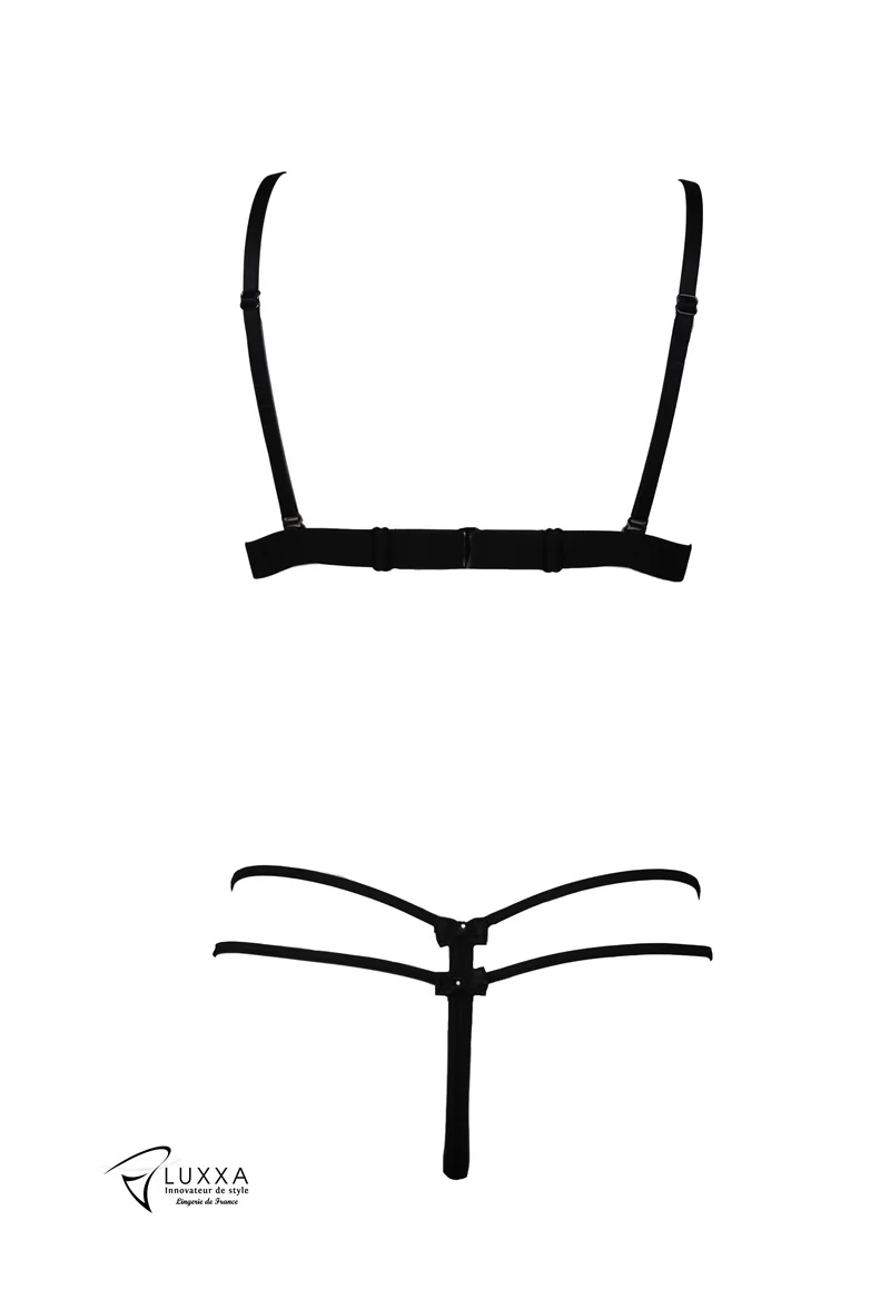 Soutien gorge et String ouverts Guimauve