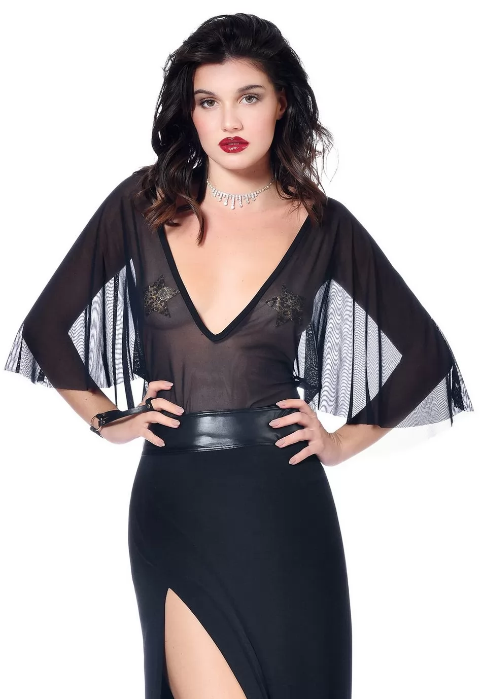 Top Résille transparent Topaze