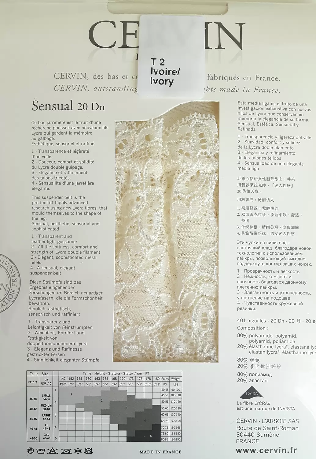 Bas jarretière large dentelle Sensual autofixant