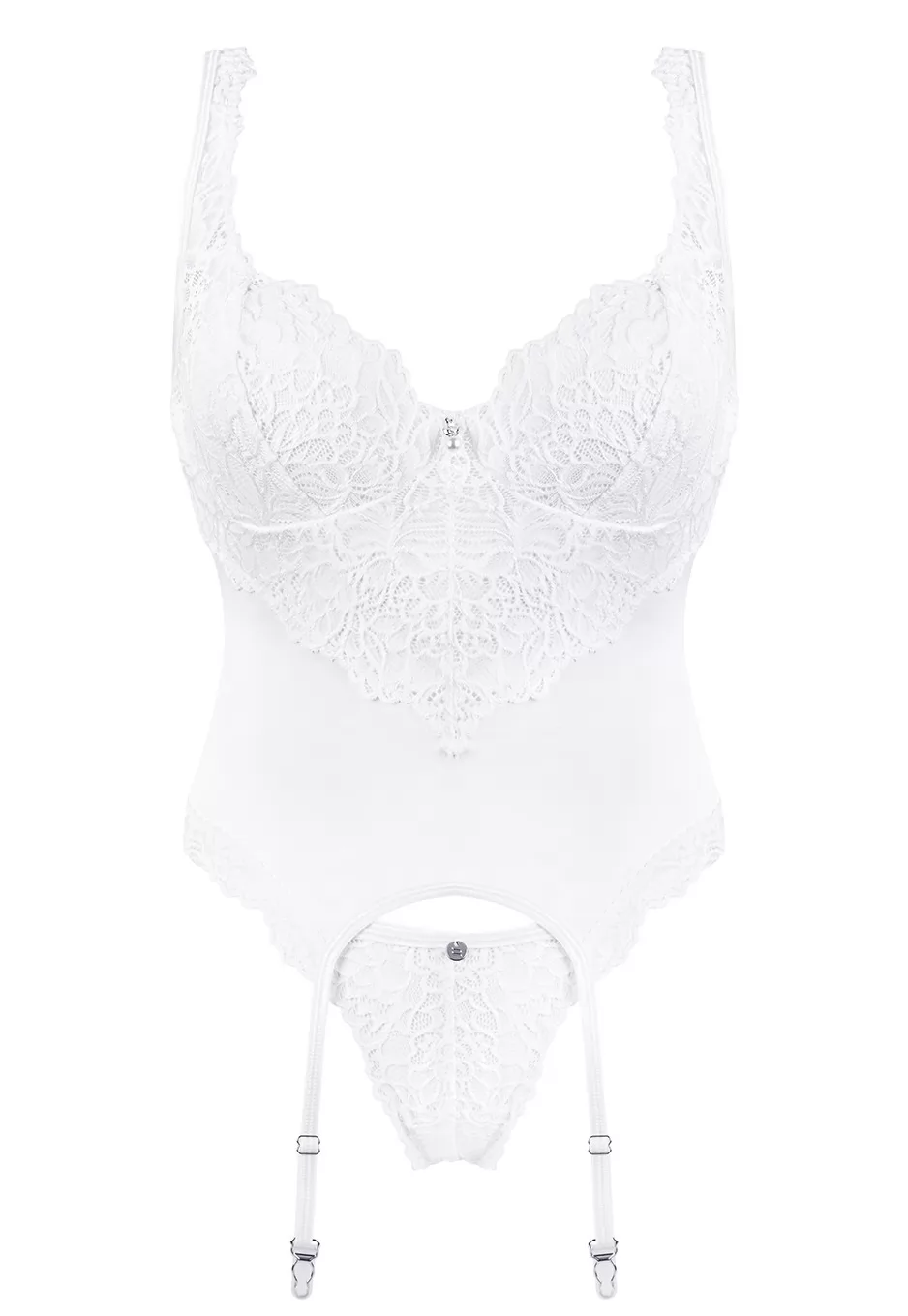 Guêpière blanche dentelle string Amor