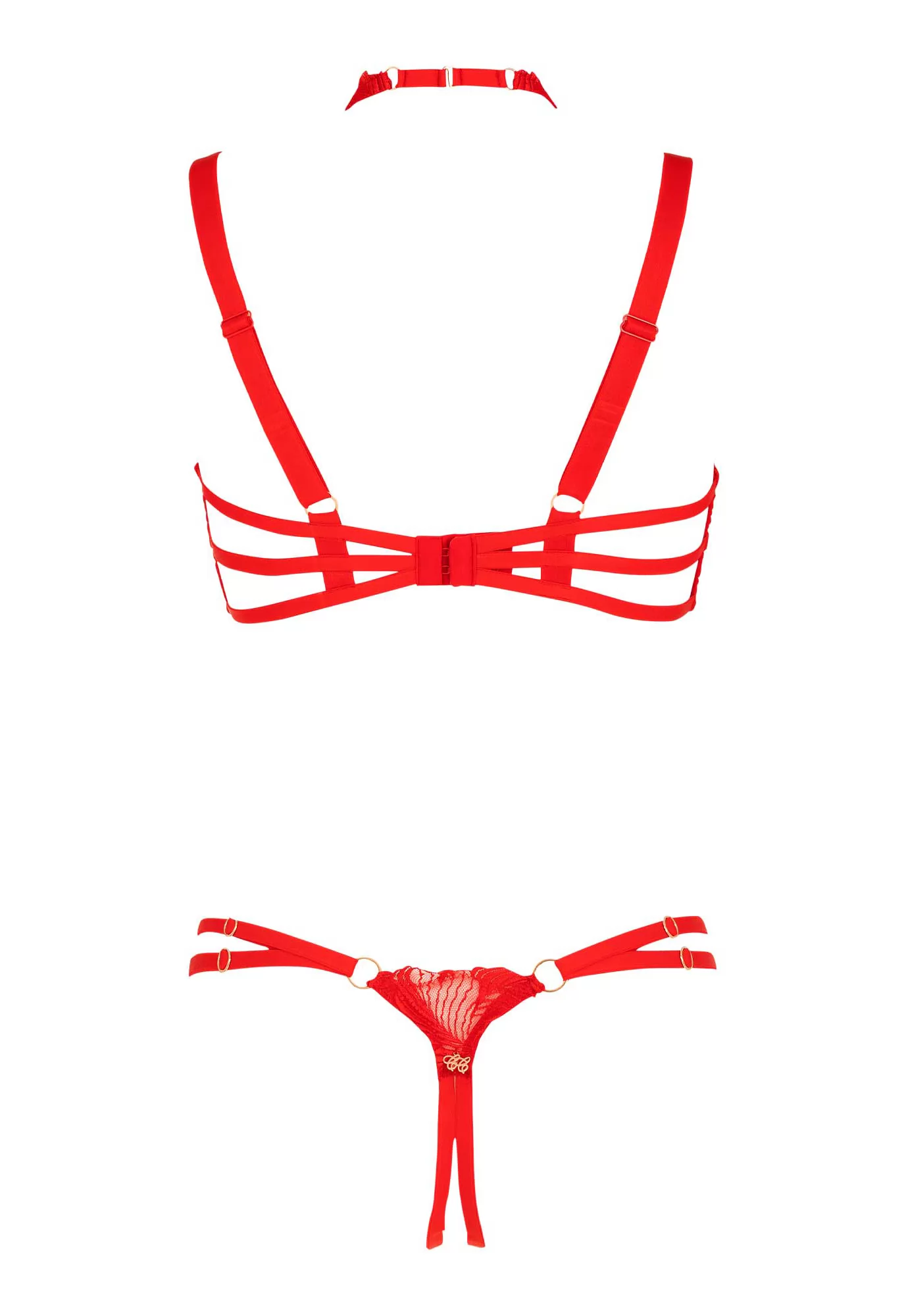 Libertine String ouvert rouge