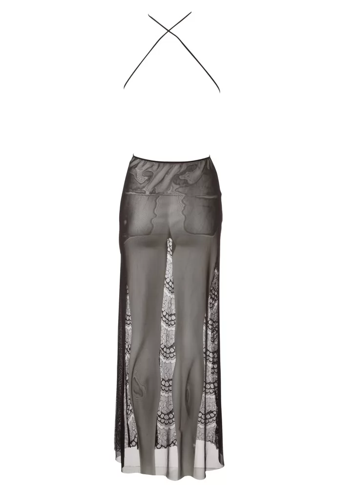 Robe longue transparente fendue clubbing