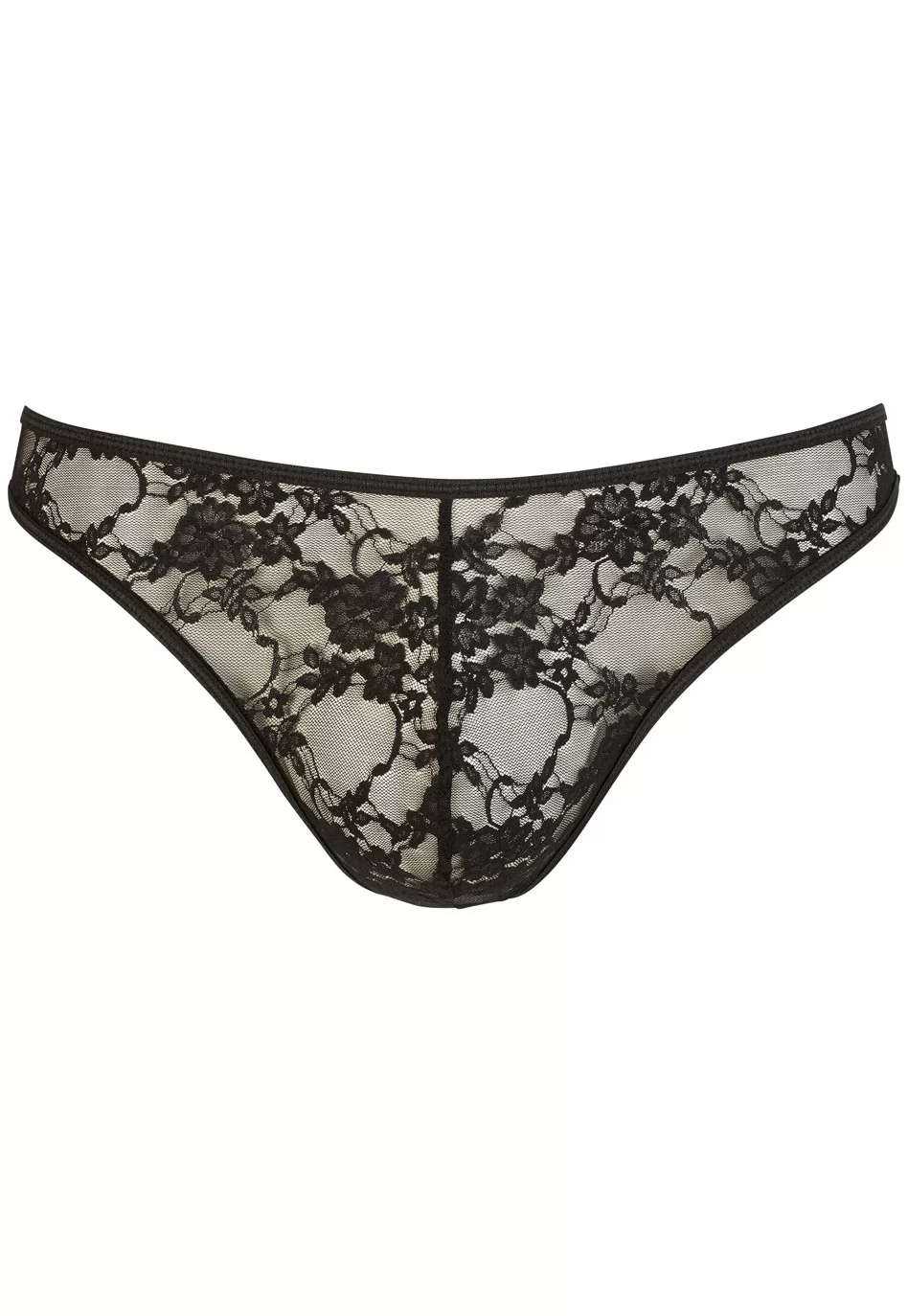 Slip noir dentelle pour homme