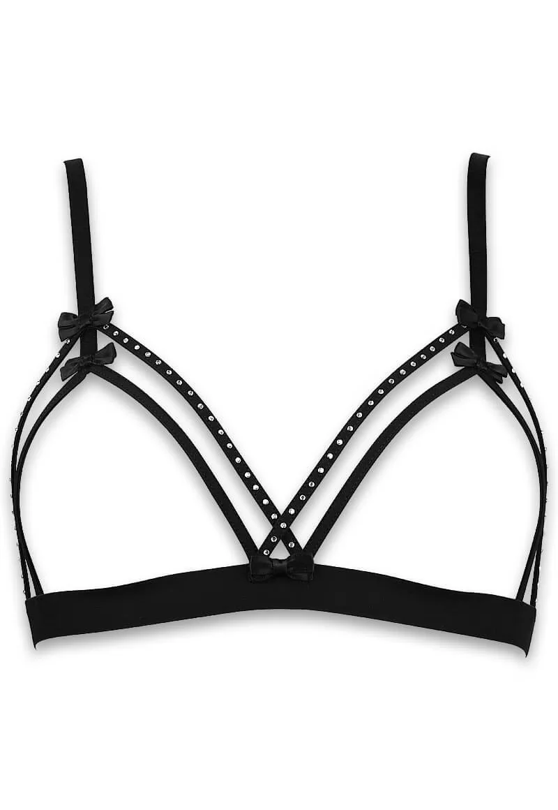 Soutien gorge et String ouverts Guimauve