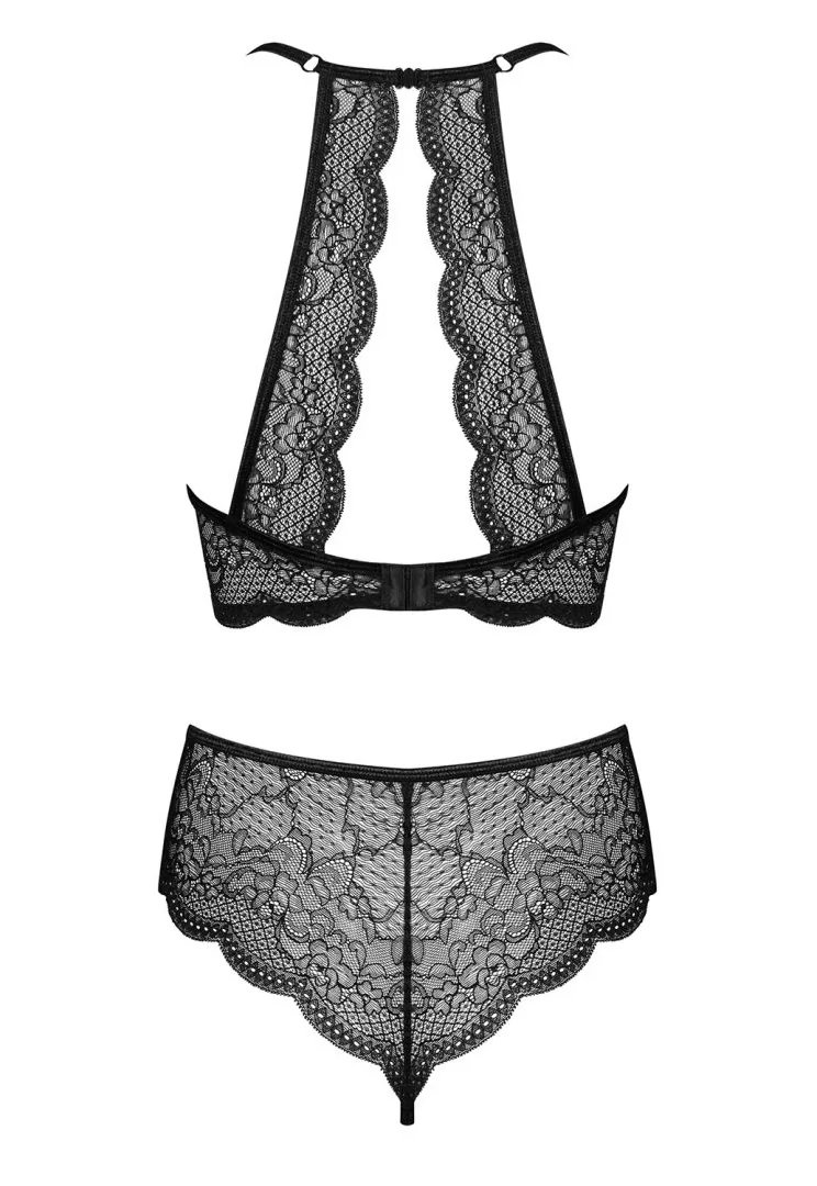 Soutien gorge ouvert perles et culotte Pearlove