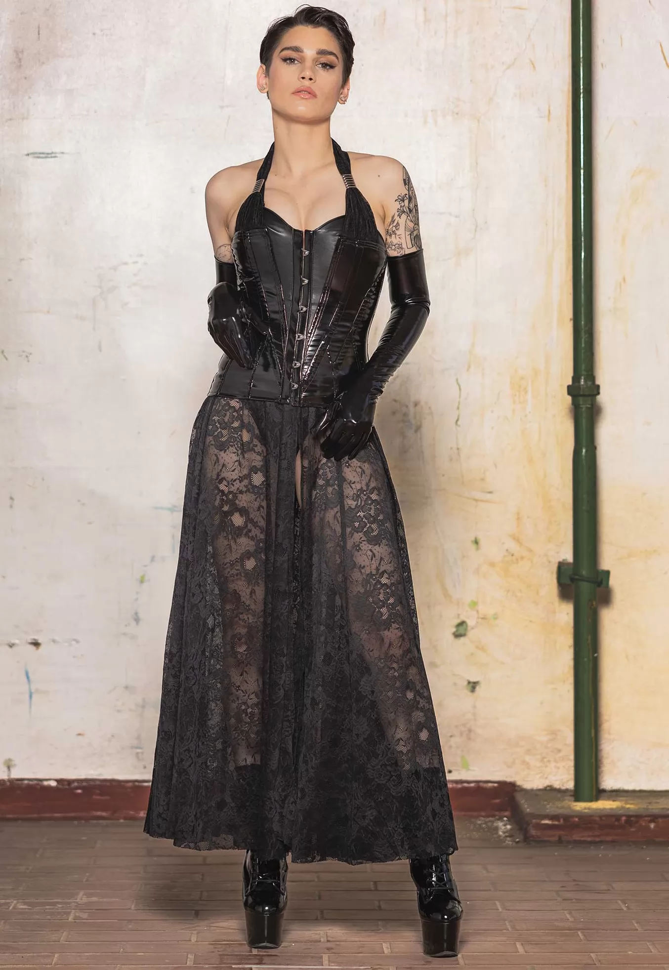 Turbulence corset vinyle noir
