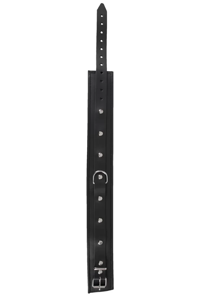 Collier large en cuir avec anneau