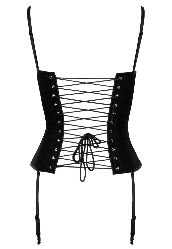 Corset en satin noir mat