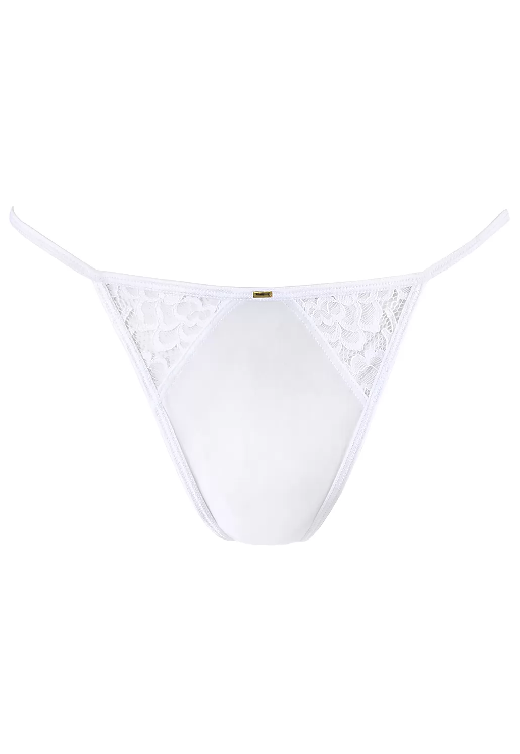 Nuisette blanche microfibre dentelle et string