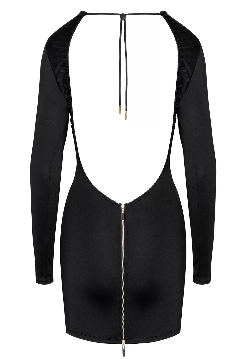 Robe mini clubbing dos nu zippée
