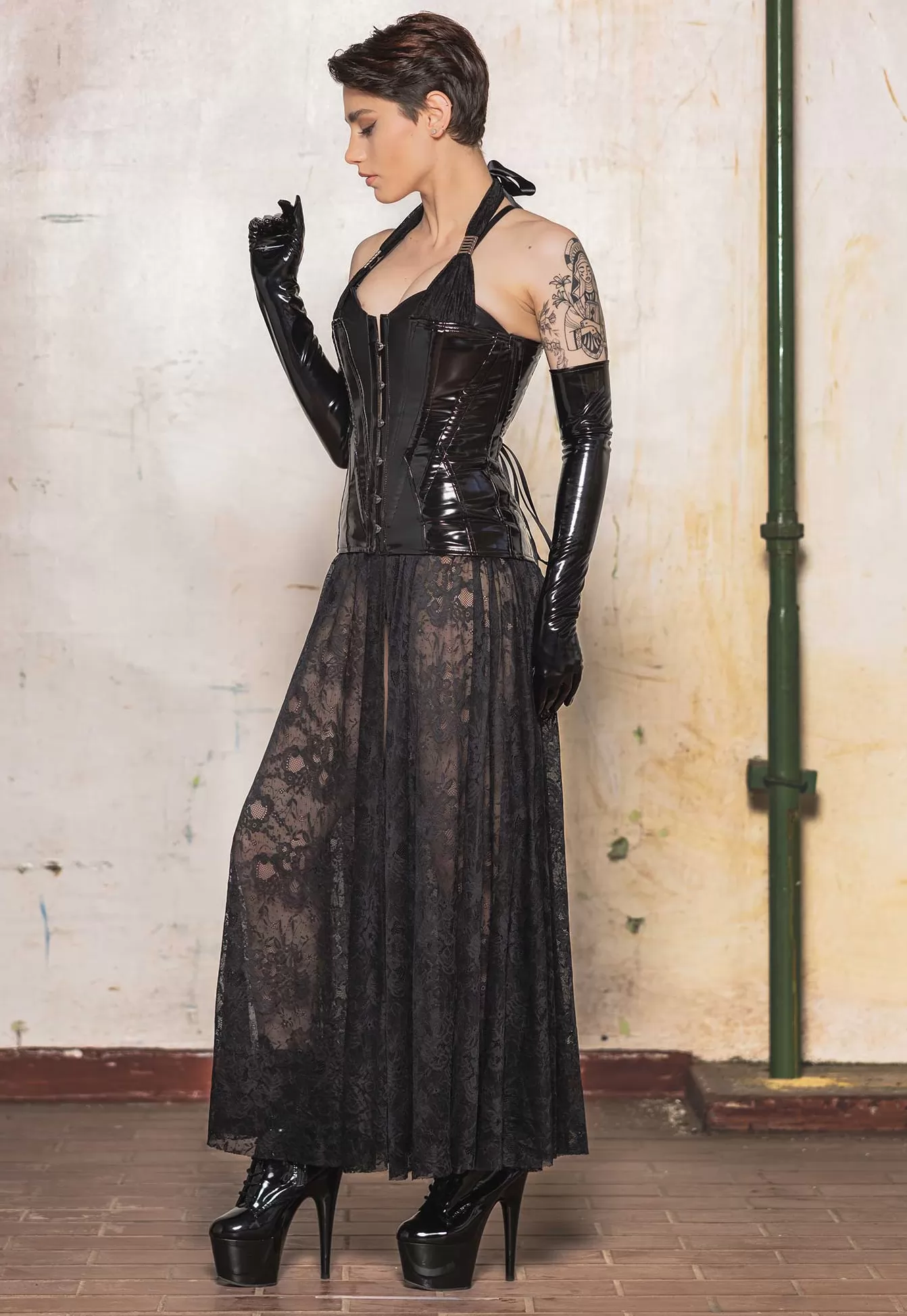 Turbulence corset vinyle noir