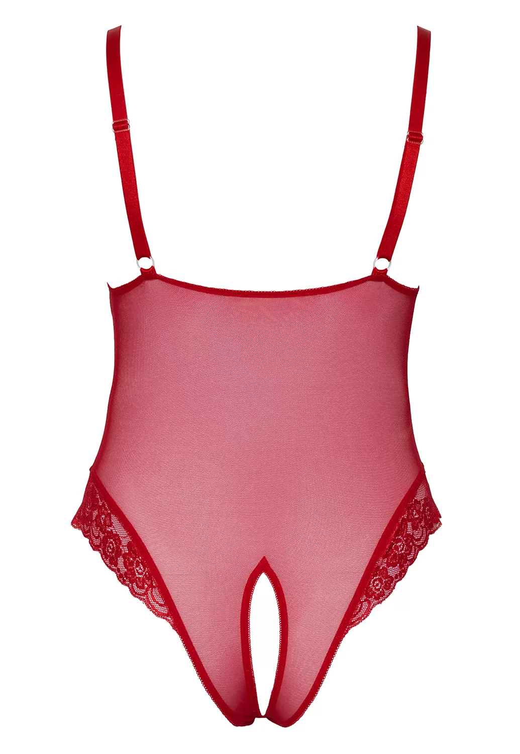 Body rouge ouvert dentelle grande taille