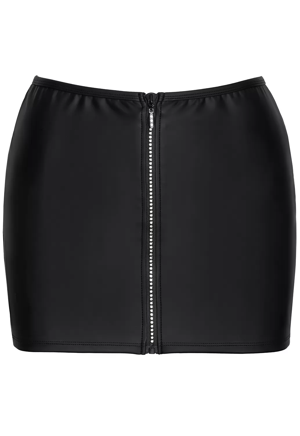 Mini jupe zip à strass