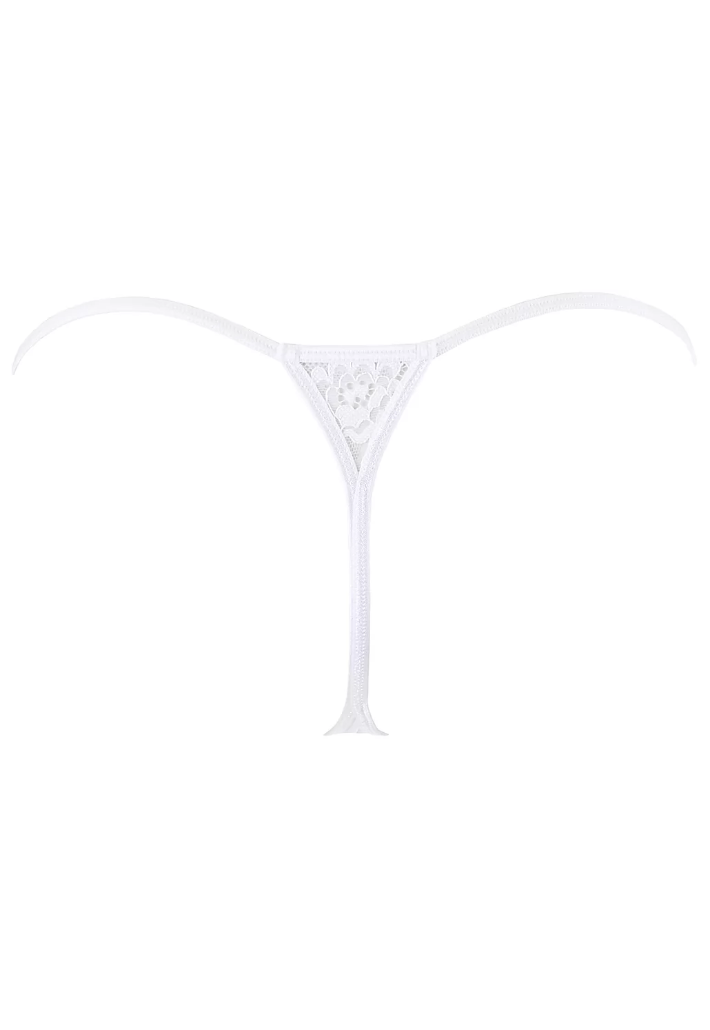 Nuisette blanche microfibre dentelle et string