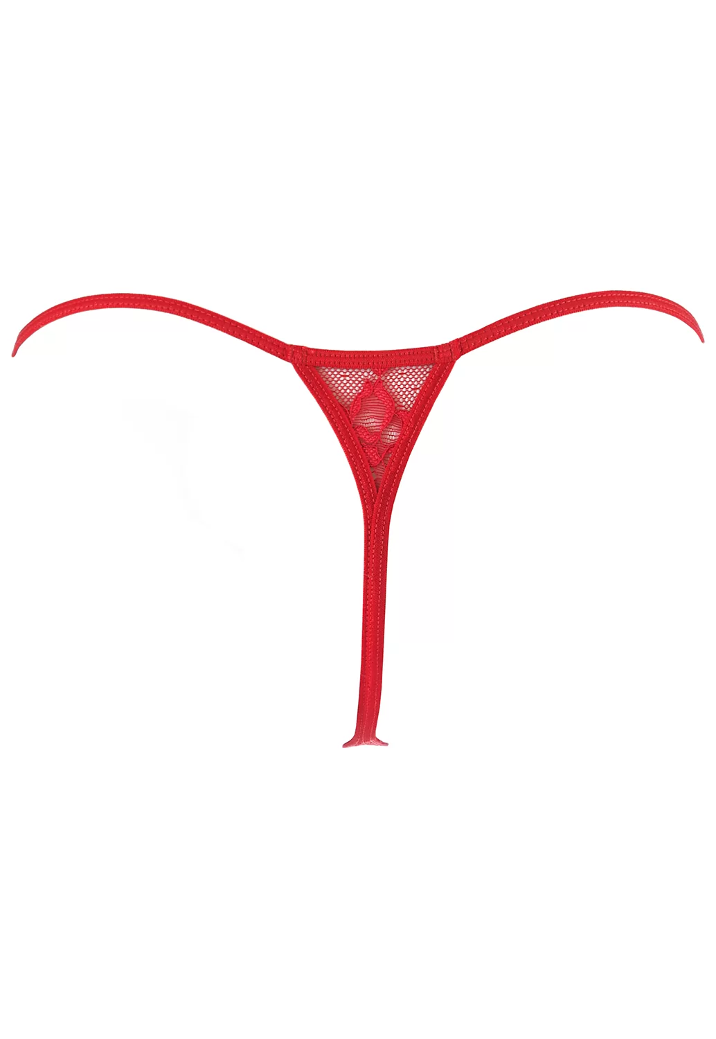 Nuisette rouge microfibre dentelle et string