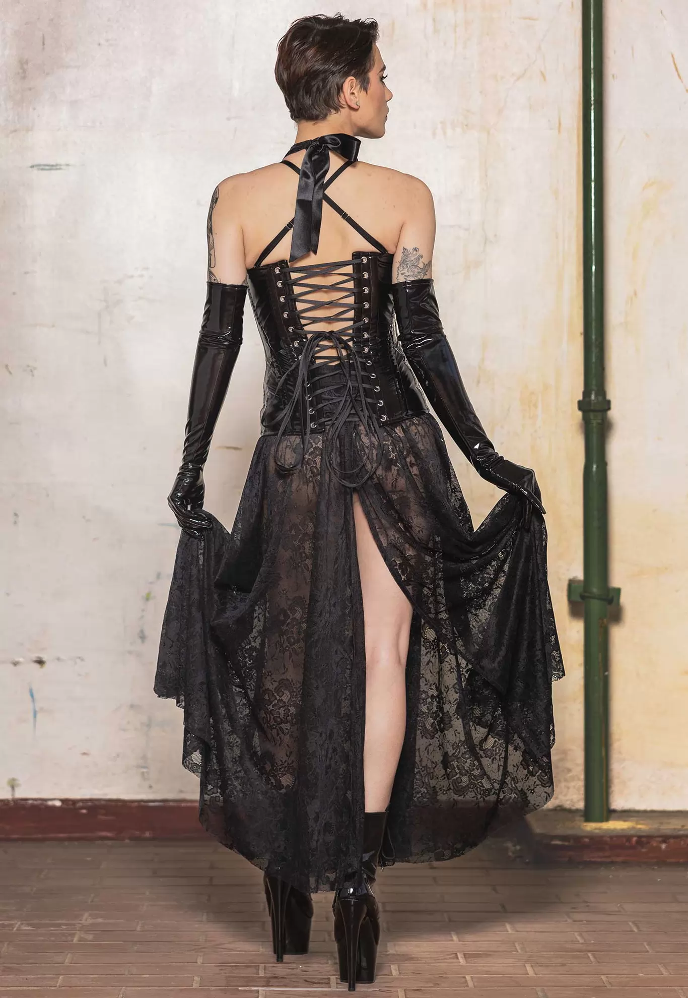 Turbulence corset vinyle noir