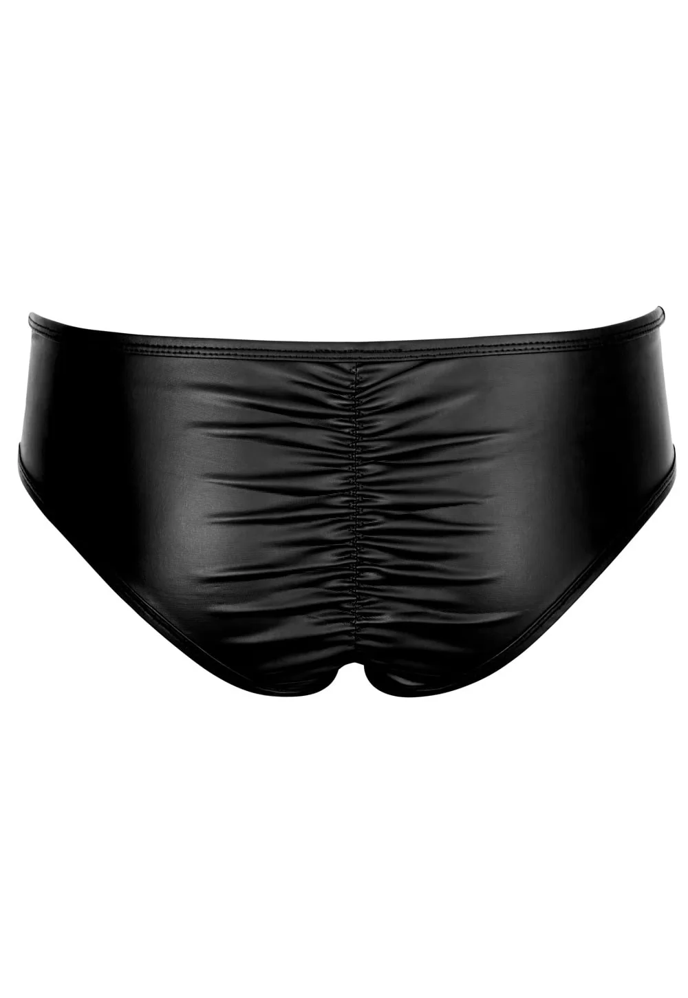 Culotte cuir simili zip strass