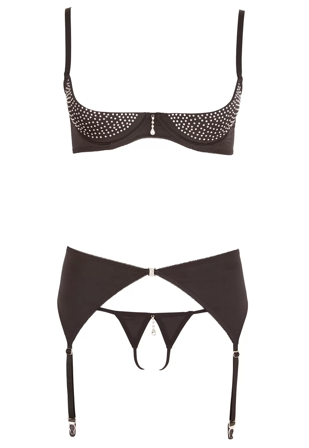 Lingerie classe ouverte strass bijou 3p