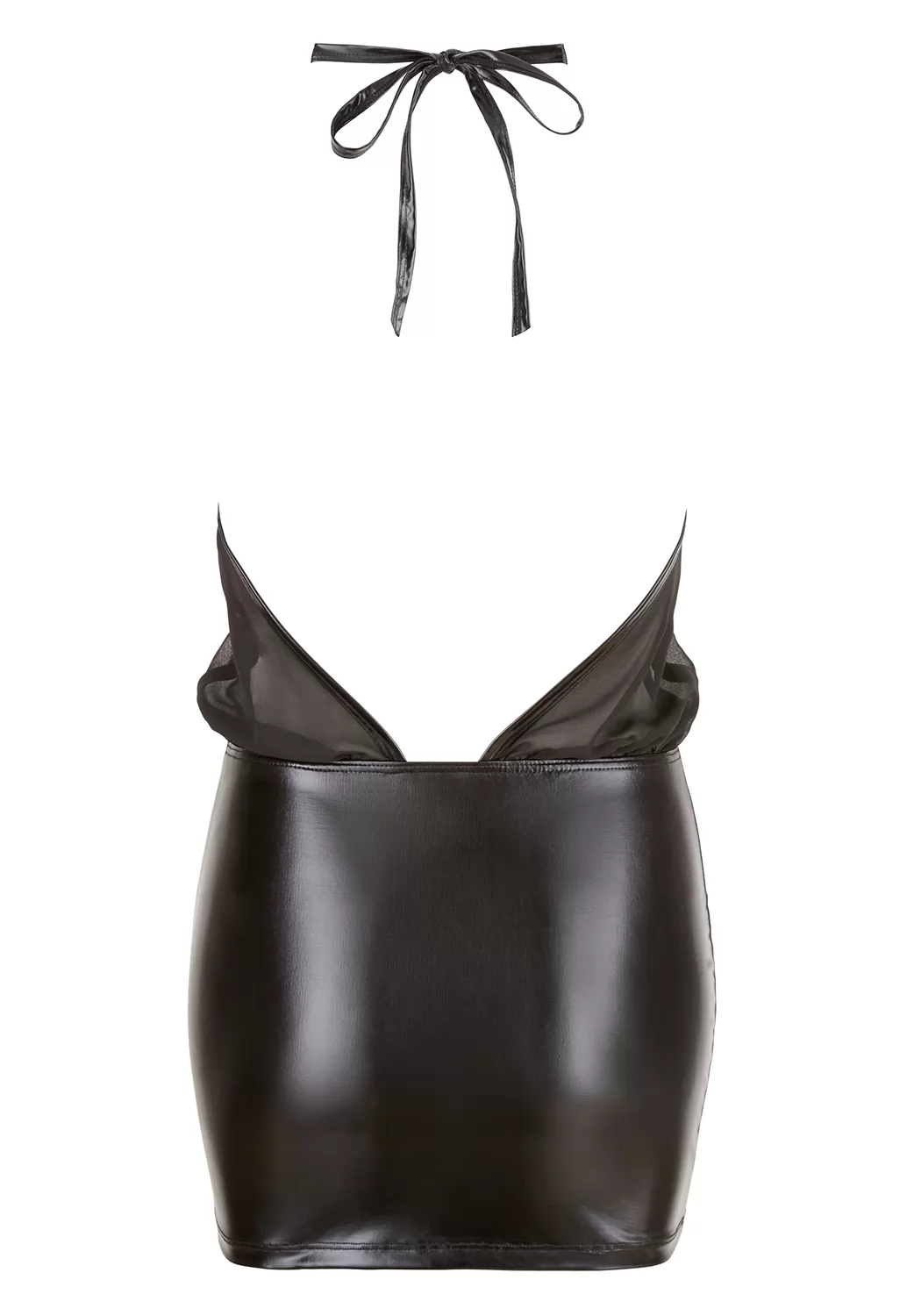 Robe transparente dos nu cuir simili