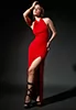 Mina robe longue rouge dos nu